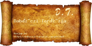 Dabóczi Terézia névjegykártya